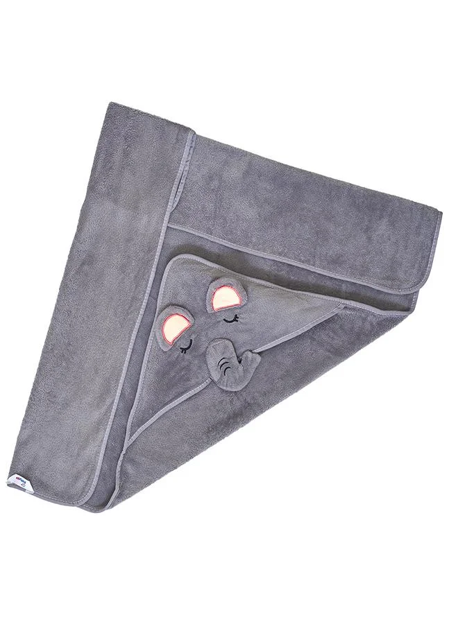 babyqlo Grey Elephant Hooded Towel for Kids
