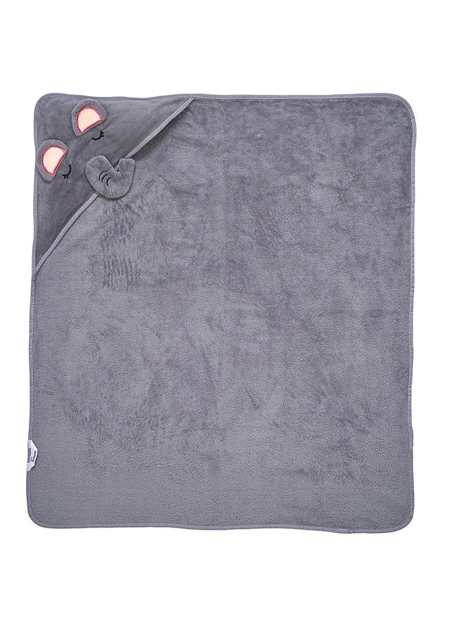 بيبي كلو Grey Elephant Hooded Towel for Kids