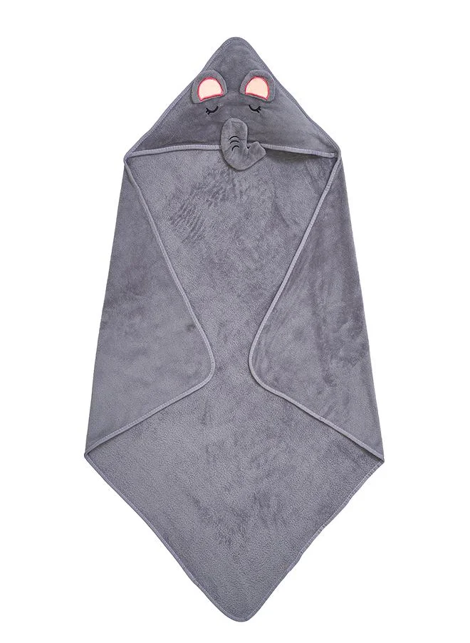 بيبي كلو Grey Elephant Hooded Towel for Kids