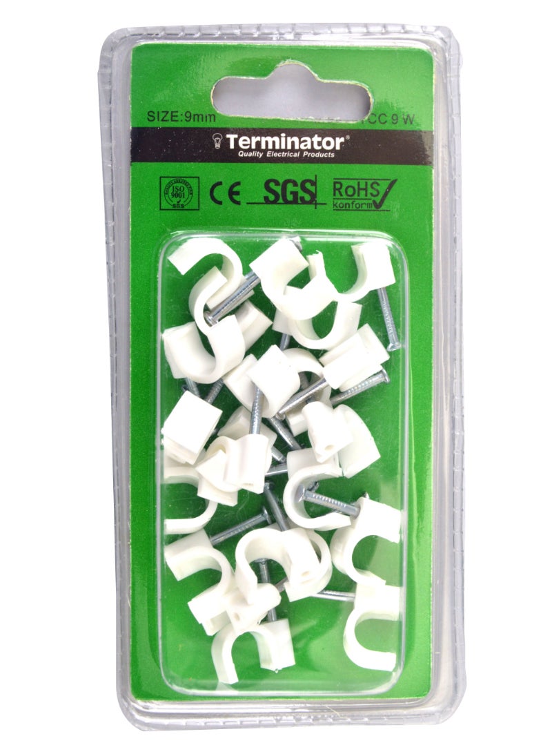 Terminator Elec Cable Clip 9mm 20Pcs/Blister TCC 9W Terminator 