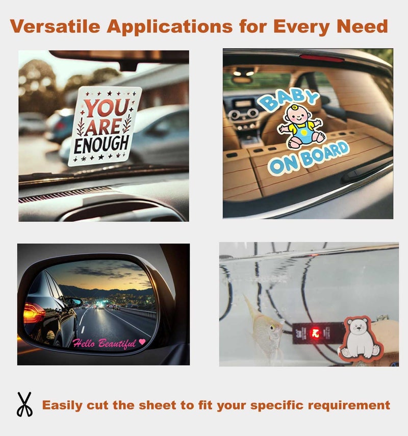 JINCH Windshield Sticker Applicator Holder Static Cling, 10 Pack 4 x 6 Inches Heat-Resistant Clear PET Electrostatic Film for Vehicle Stickers Application, Removal, Re-Application Car Window Decals - Image 5
