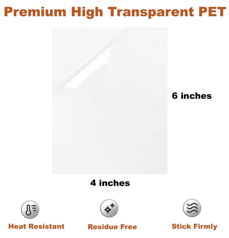 JINCH Windshield Sticker Applicator Holder Static Cling, 10 Pack 4 x 6 Inches Heat-Resistant Clear PET Electrostatic Film for Vehicle Stickers Application, Removal, Re-Application Car Window Decals - Image 2