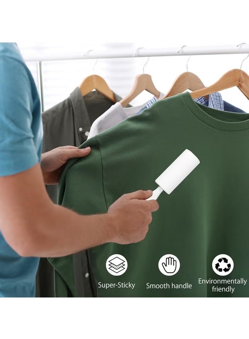 بكرة إزالة الوبر فائقة الالتصاق لإزالة شعر الحيوانات الأليفة، 360 ورقة مع 4 عبوات قابلة لإعادة التعبئة ومقبضين متينين، مزيل الوبر المحمول لشعر الكلاب والقطط، الوبر على الملابس والأثاث والسجاد، أوراق سهلة التمزيق - Image 5