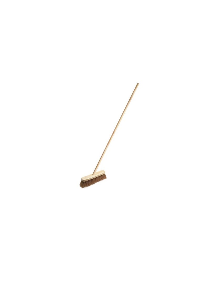 Sweeping Brush Broom Head Chose Soft Stiff Bristles Indoor or Outdoor Yard Brush Brush With Stick 18 Inch - Image 1