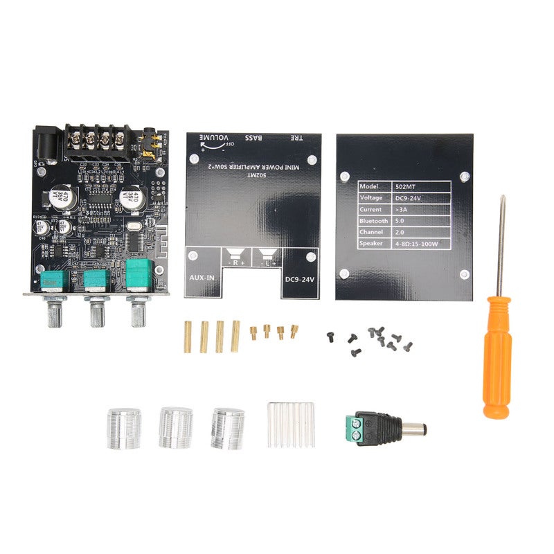 BT Amplifier Board 2X50W BT 5.0 Stereo Module - Bass Treble Volume Control Subwoofer Amplifier Board for DIY Audio - Image 3