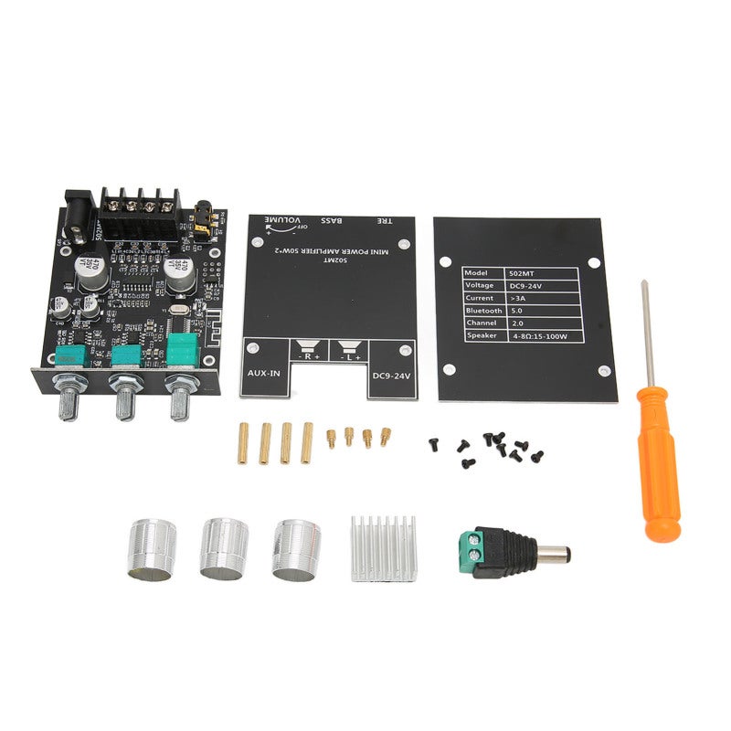 BT Amplifier Board 2X50W BT 5.0 Stereo Module - Bass Treble Volume Control Subwoofer Amplifier Board for DIY Audio - Image 1