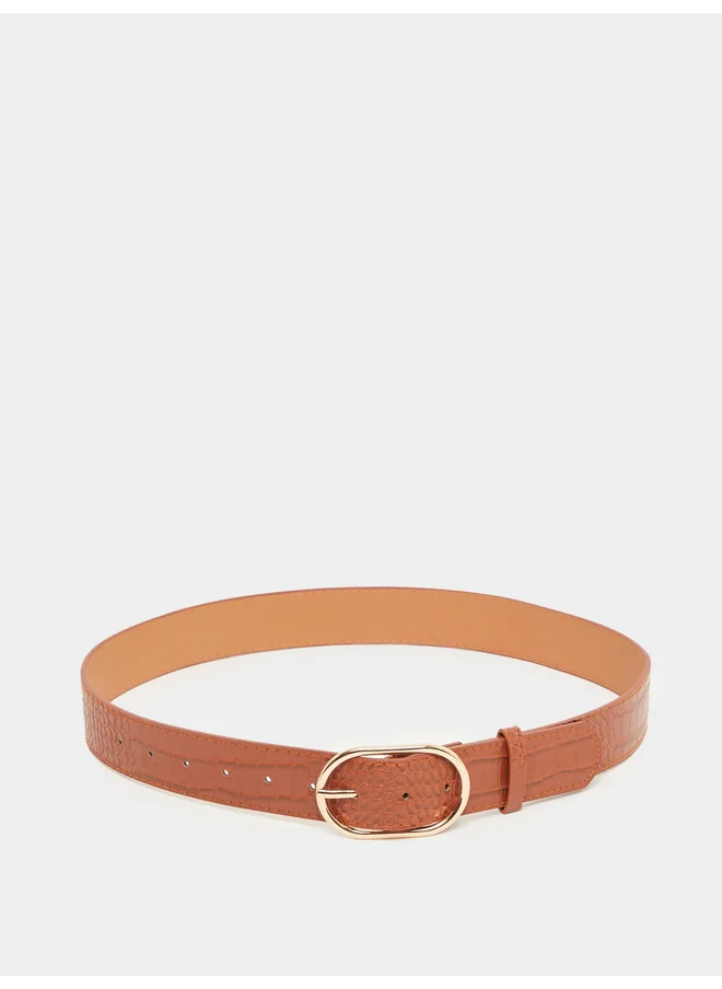 ستايلي Styli Brown Solid Pin Buckle Belts