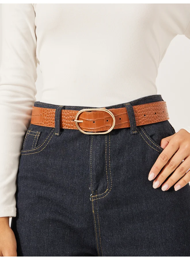 ستايلي Styli Brown Solid Pin Buckle Belts