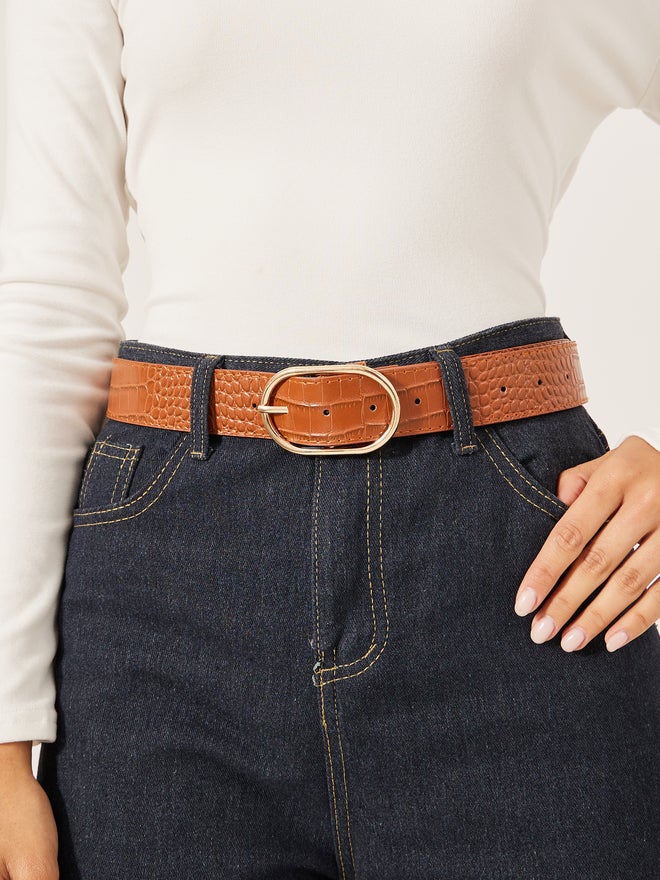 Styli Styli Brown Solid Pin Buckle Belts  - Image 2