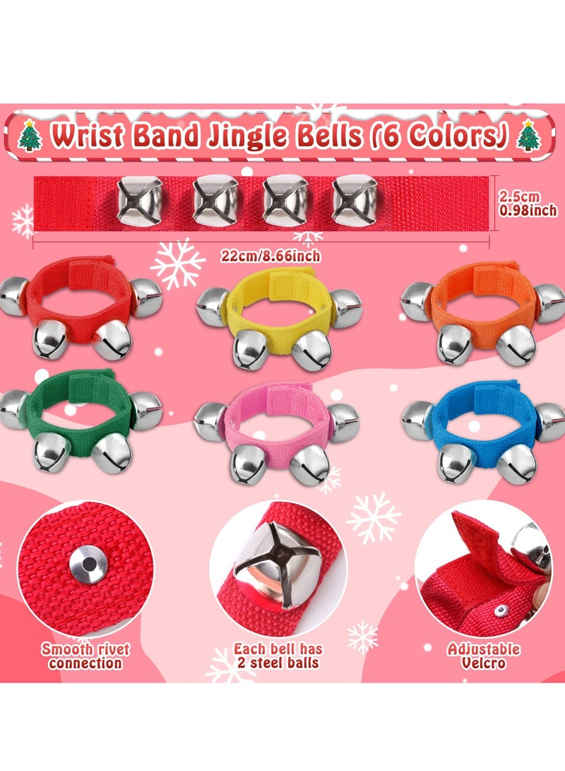 Excefore Hand Bells, Wrist Bands Jingle Bells and Egg Shakers, Noise Makers Jingle Bells Musical Instruments for Kids, Band, Party Favors, 12PCS  - Image 2