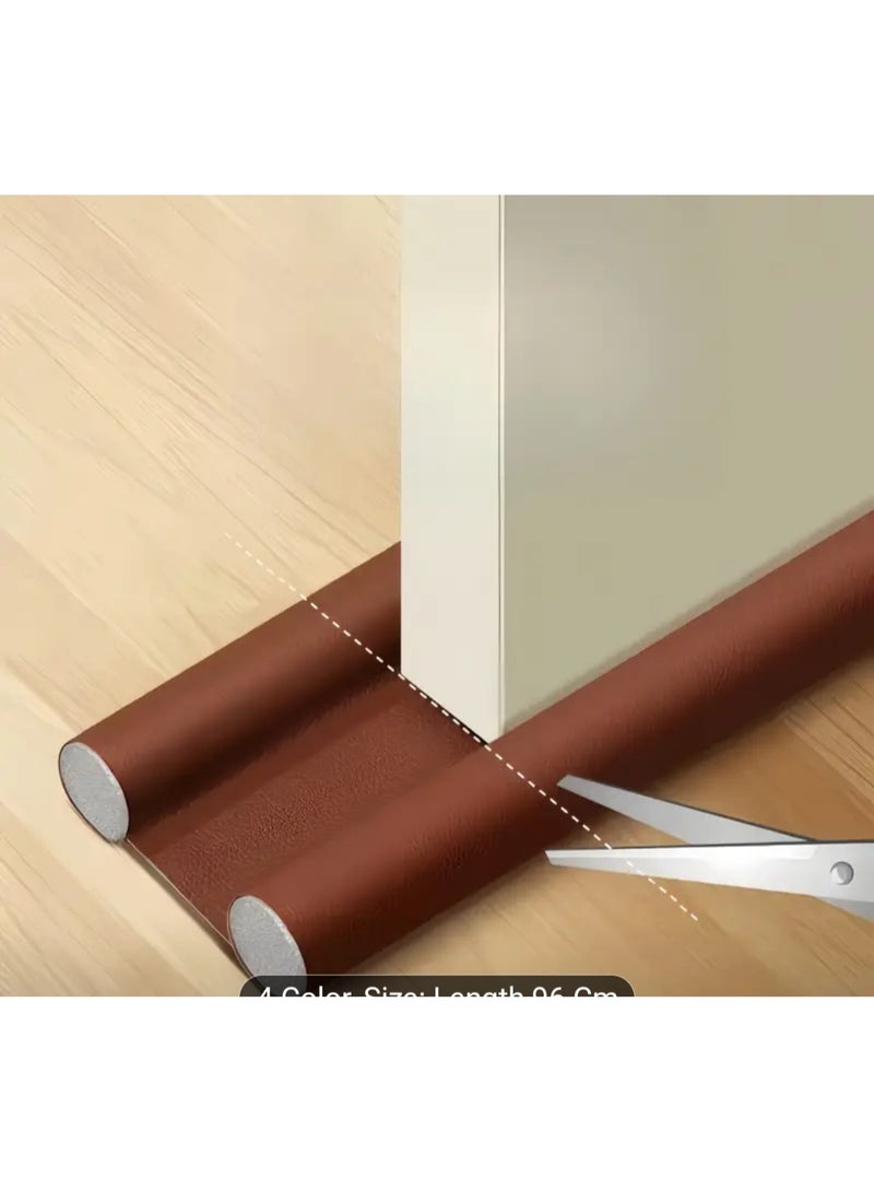 PU Leather Door Draft Stopper, Windproof Bottom Seal Strip - Image 1