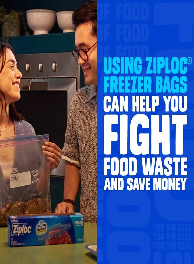 Ziploc Gallon Food Storage Freezer Bags, Stay Open Design, Easy to Fill, 66 count - Image 5