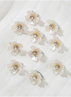 BTFMEI 25 PCS Flower Hair Clips, Cute Hair Clips, Mini Flower Hairpins with Crystal Metal Claw Clips, Sparkling Hair Barrettes Nonslip Side Hair Accessories for Women Girls  - Image 3