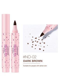 LANGMANNI Freckle Pen Natural Easy To Color Freckles Waterproof & Long Lasting Soft Freckles For Face Tint Freckle Makeup Tool For Women (Dark Brown) 2.5ml  - Image 1