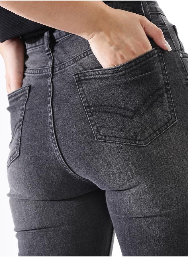 HIGH STAR - Women Jeans in Black featuring Skinny fit fit with a washed pattern, regular length, secured with button closure, crafted from 70% cotton+28% polyester+2% spandex – crafted for those who appreciate style and comfort. - Image 1