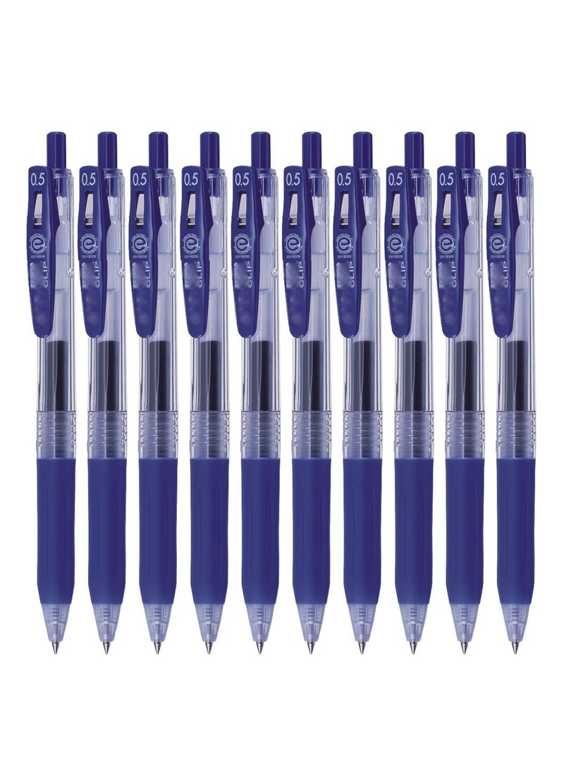 زيبرا مجموعة أقلام حبر جل مكونة من 10 قطع أزرق - Image 1