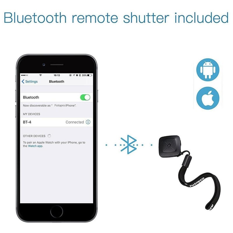 Fotopro Flexible Lightweight Mini Tripod Stand Foldable with Phone Tripod Mount, Mobile Holder, Bluetooth Remote for Mobile Action Camera, Mirrorless Cameras,DSLR (Black + Red) - Image 4