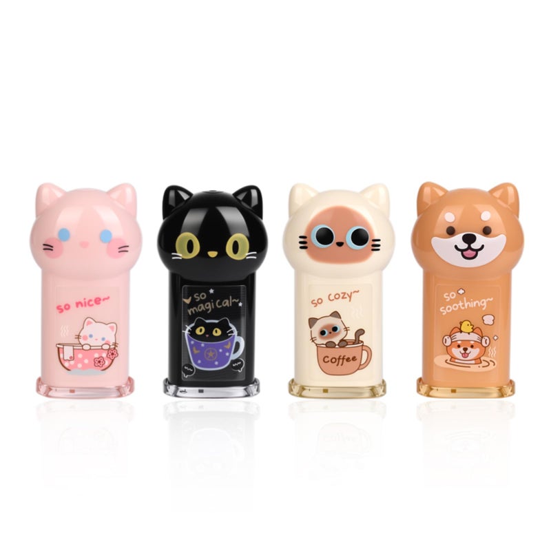 Daphilly 4Pcs Cute Cat Pencil Sharpeners Small Manual Pencil Sharpener Kawaii Stationery Set Kawaii School Supplies for Kawaii Office School Home Supplies - Image 1