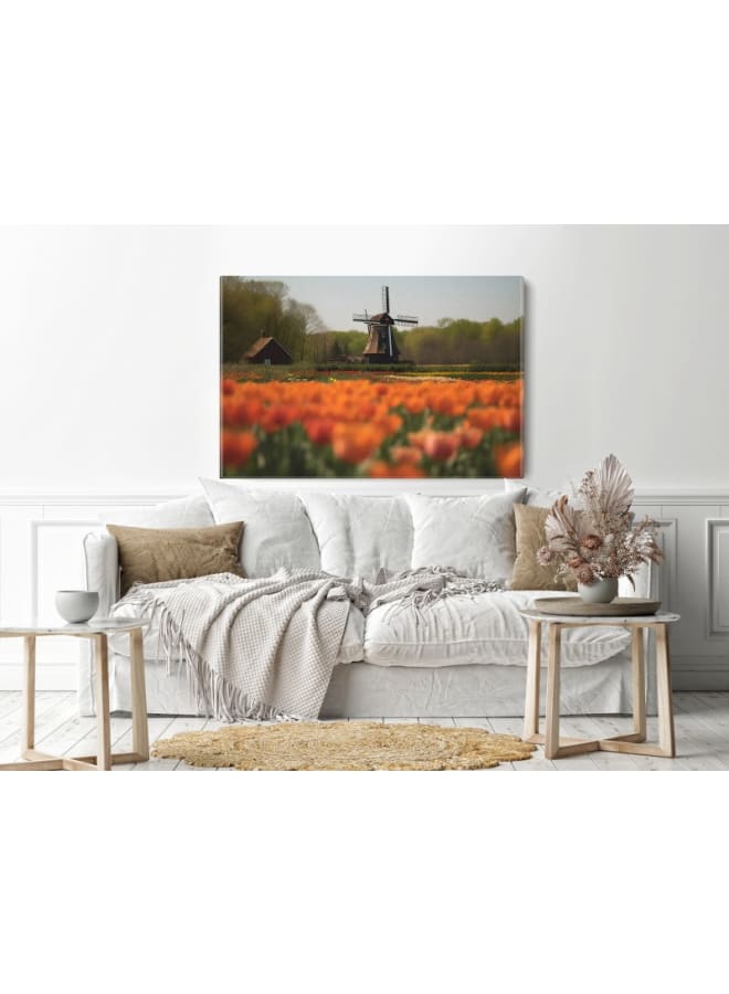 Home Gallery Traditional dutch windmill with flower garden landscape 120x80 - Image 5