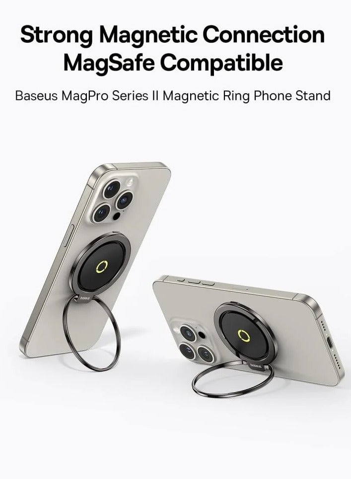 Baseus Mag Pro Magnetic Ring Holder with Stand - Cosmic Black - Image 5