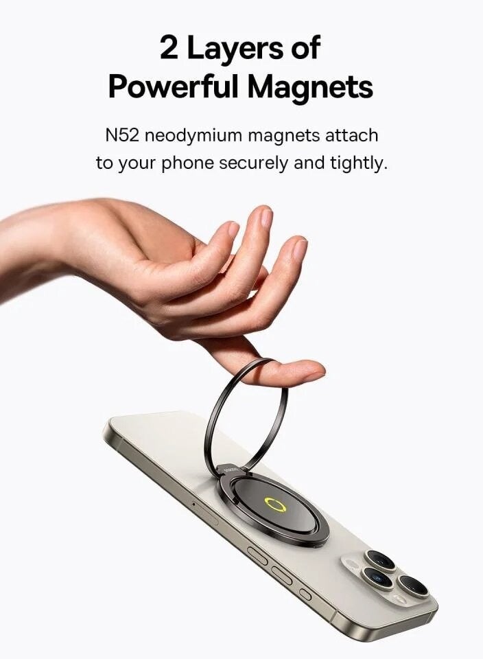 Baseus Mag Pro Magnetic Ring Holder with Stand - Cosmic Black - Image 4