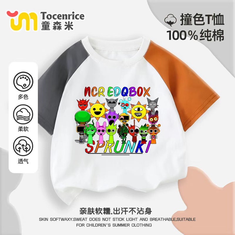 Rhythm Box T-Shirt Children'S Short Sleeve Clothes Sprunki Music Box Top Cotton Summer Half Sleeve For Boys And Girls - Image 3
