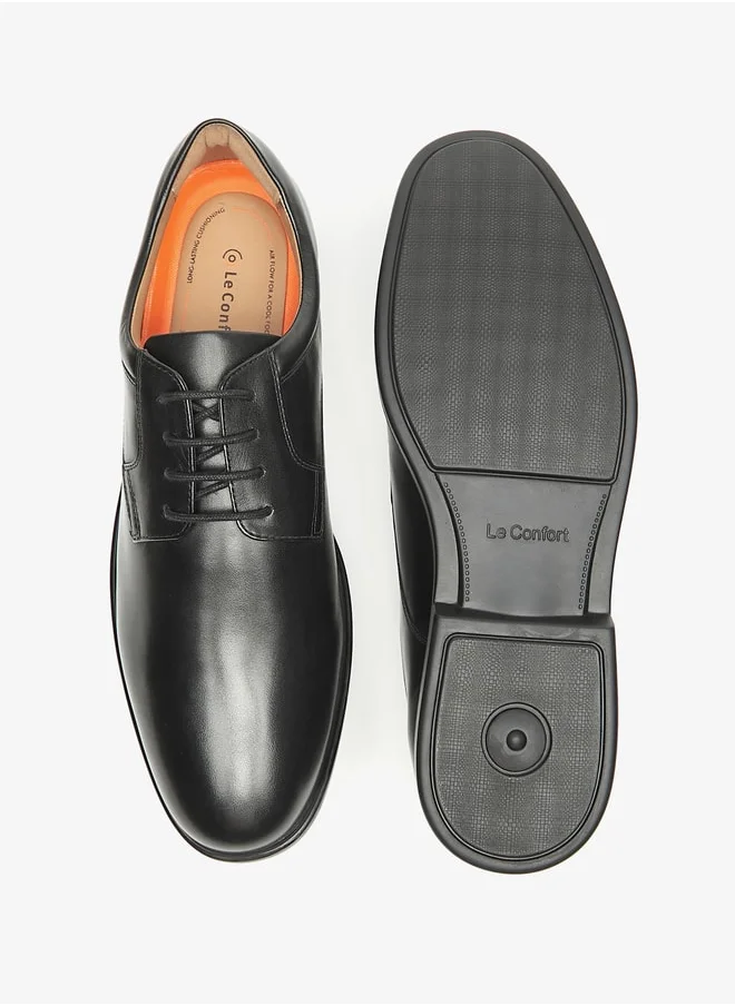 لو كونفورت Men's Solid Lace-Up Derby Shoes