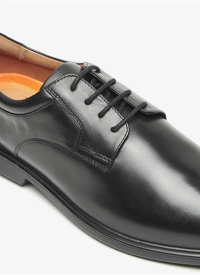 لو كونفورت Men's Solid Lace-Up Derby Shoes