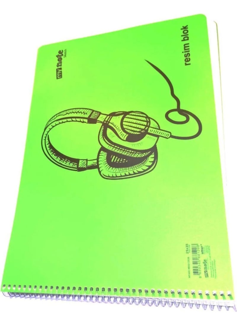 Mynote 24 Pieces Large Size 35X50 cm Drawing Book 30 Sheets Plastic Cover Spiral Mixed Color  - Image 5