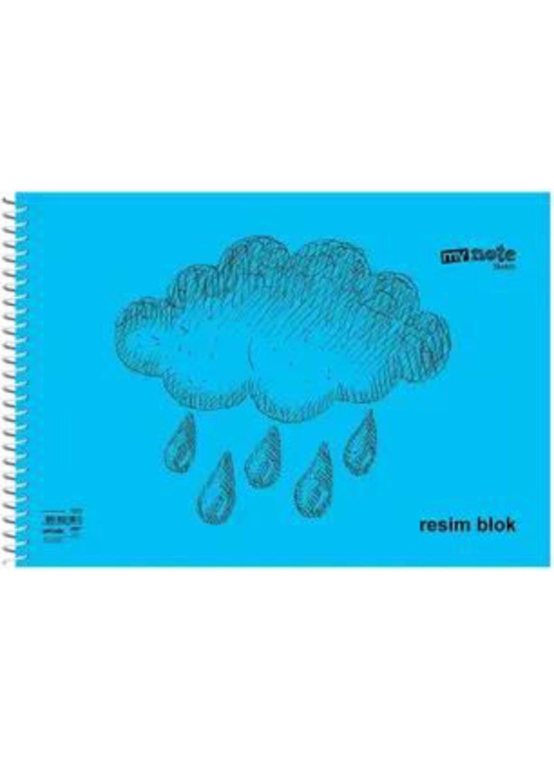 Mynote 24 Pieces Large Size 35X50 cm Drawing Book 30 Sheets Plastic Cover Spiral Mixed Color  - Image 2