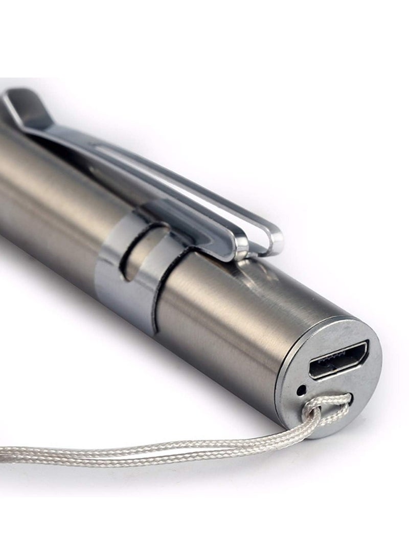 USB Mini LED Flashlight Small Pen Light with Stainless Steel Clip for Home and Outdoor Activities - Image 4