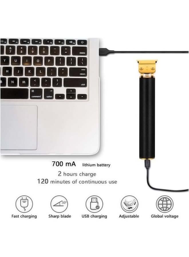 Professional Oil Head Carving Hair Clipper in Black/Gold, Dimensions 7.6 x 4 x 2.5 inches - Image 4