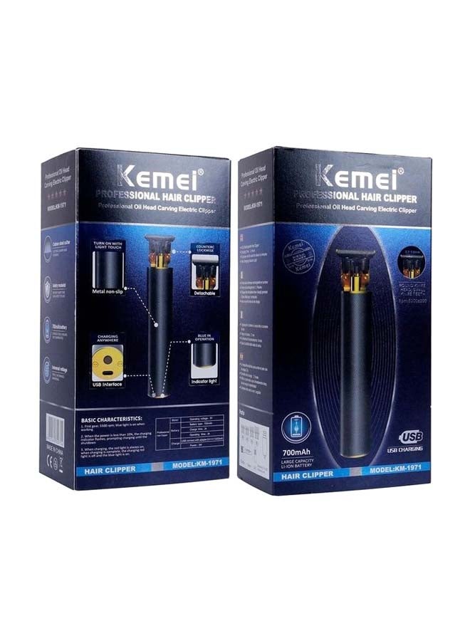 Professional Oil Head Carving Hair Clipper in Black/Gold, Dimensions 7.6 x 4 x 2.5 inches - Image 2