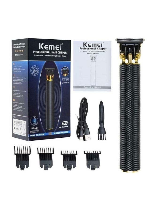 Professional Oil Head Carving Hair Clipper in Black/Gold, Dimensions 7.6 x 4 x 2.5 inches - Image 1
