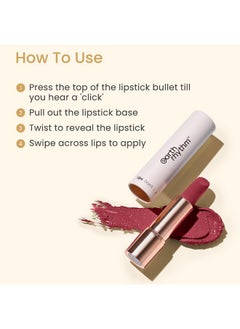 Earth Rhythm Serum Lipstick With Spf 15 - Gulabo (06), Cream | Dewy Finish, Chap Resistant, Nourishes Lips, Non Comedogenic | Infused With Apricot Oil, Rose Oil, Shea Butter 3.8 Gm  - Image 2