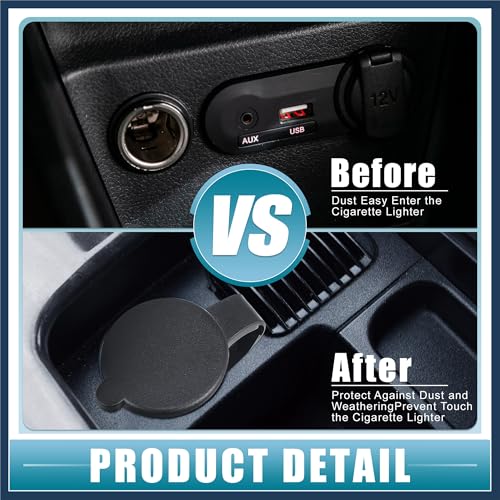 INFINAUTO Cigarette Lighter Plug Cover Dustproof Cigarette Lighter Socket Cover Cap Universal for Car Truck SUV with 12V Accessory Plug Black (Set of 5) Replacement Car Parts Stylish Design - Image 5