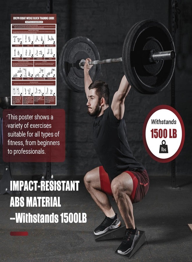 ODCPN Squat Wedge Block, 2 Pcs Non-slip Heel Elevated Squat Wedge for Weightlifting Workout with Storage & Training Poster, Slant Board for Squats to Improve Squat Mobility Balance & Strength Performance - Image 5