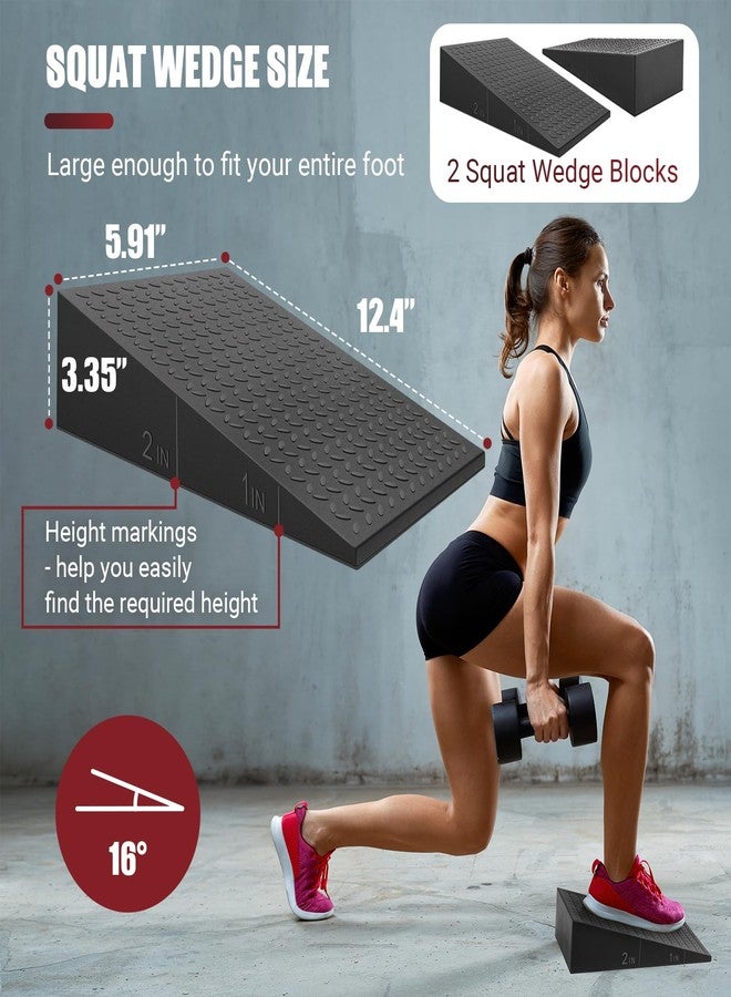 ODCPN Squat Wedge Block, 2 Pcs Non-slip Heel Elevated Squat Wedge for Weightlifting Workout with Storage & Training Poster, Slant Board for Squats to Improve Squat Mobility Balance & Strength Performance - Image 4