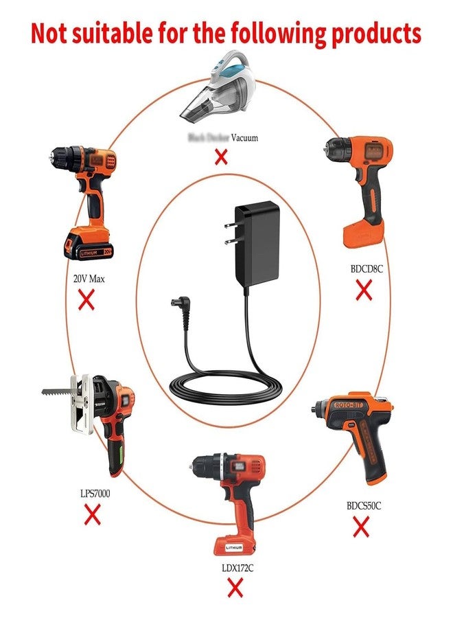 MEROM for Black and Decker Charger LI200 LI3100 BDCS40G BDCS20C GSL35 Cordless Screwdriver Replacement Black+Decker 9V Charger Cord for # 90593303 90593303-01 - Image 3