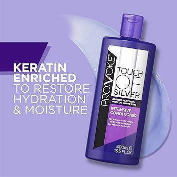 PROVOKE Touch Of Silver Brightening Purple Shampoo Intensive Conditioner 400ml Neutralises Yellow Orange Tones Formulated With Violet Blue Pigments - Image 3