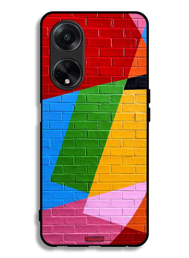 Tolwak Oppo A98 5G Protective Case Cover Colorful Wall Painting - Image 1