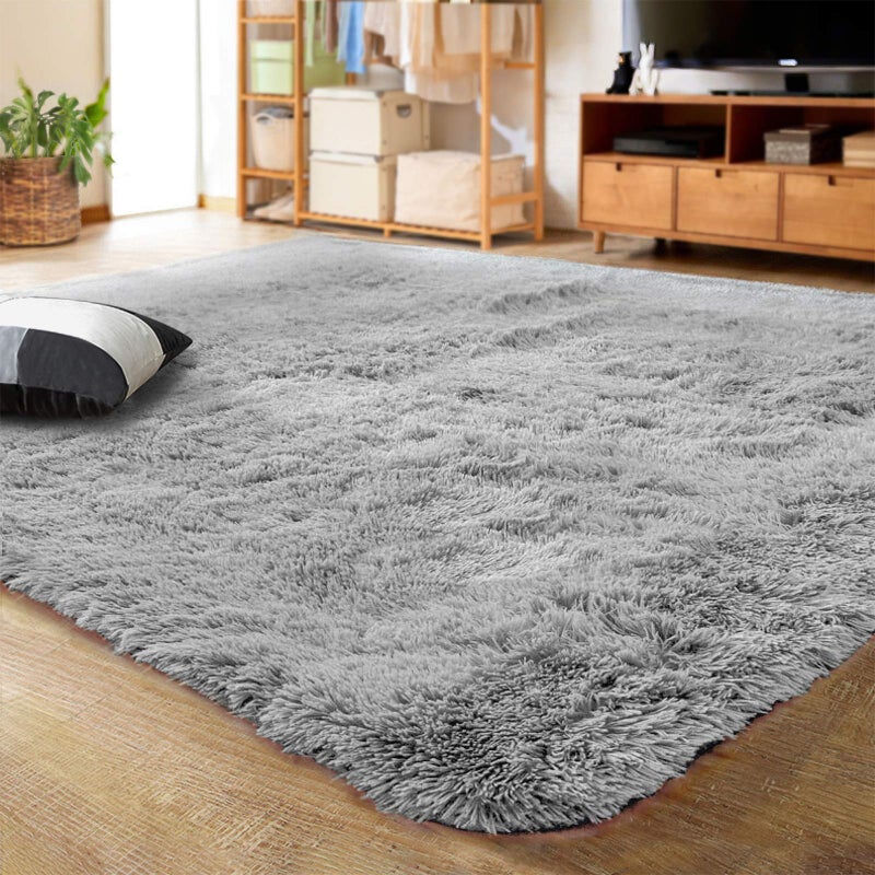 LOCHAS Ultra Soft Indoor Modern Area Rugs Fluffy Living Room Carpets for Children Bedroom Home Decor Nursery Rug 2x3 Feet Gray - Image 2