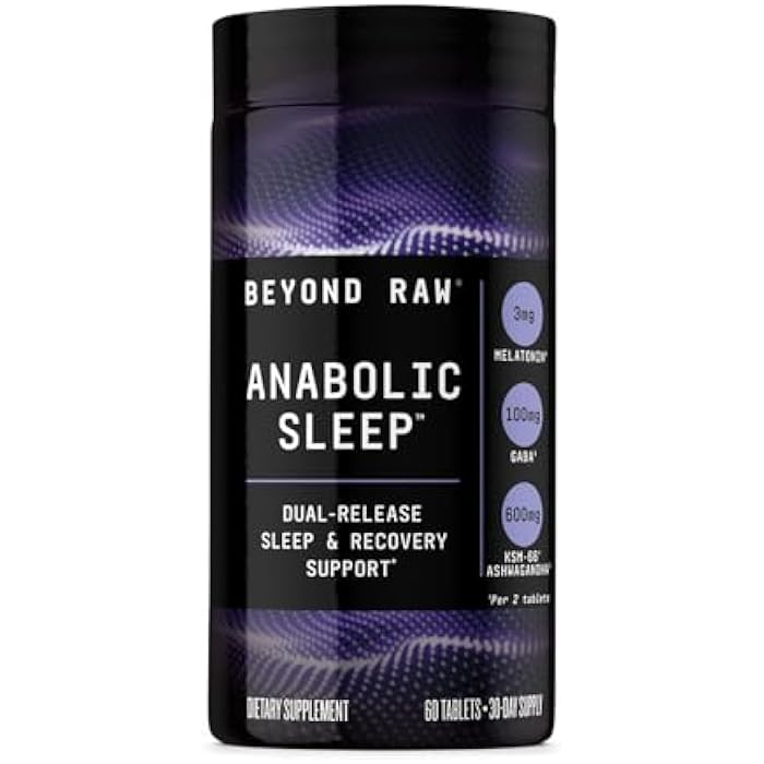 BEYOND RAW Anabolic Sleep, Duel-Release Stress, Sleep, & Recovery Support, 60 Count - Image 1