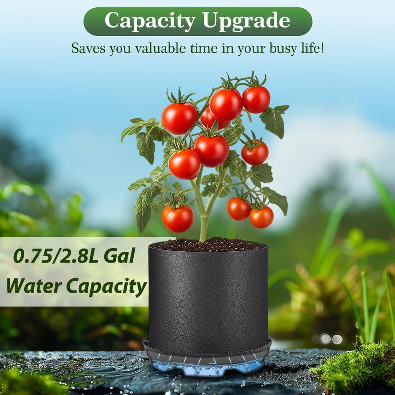 P Polerden 4-Pack Self Watering Fabric Pot Base, Auto Pots Fit for 5 Gallon Grow Bags, Auto-Irrigation Water Delivery System , Auto Watering Plant Saucer for Fabric Planters 3 Year Warranty (Capacity Upgrade) - Image 4