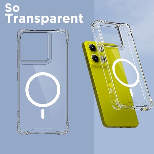 Pikkme Back Cover for Motorola Moto G86 Power 5G Mag-Safe Shockproof PC + TPU Protective Case Magnetic Support Bumper Case (Transparent Mag-Safe) - Image 2