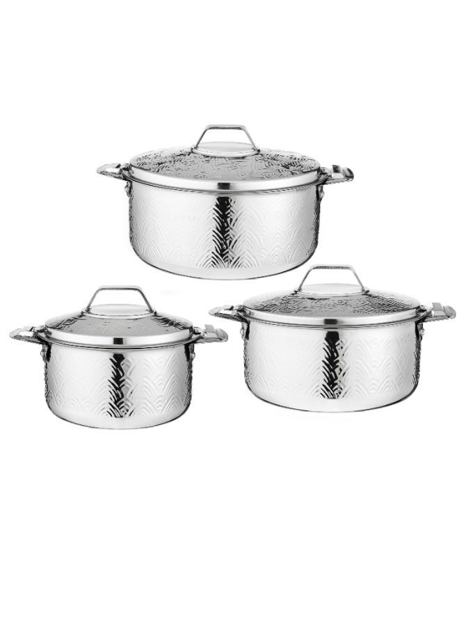 Maxima 3-Piece Stainless Steel Food Containers With Twist-Lock Lid  ( 1/ 1.5 / 2.5 ) LITTER - Image 2