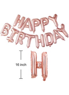 السيد باندا لافتة بالونات بعبارة «Happy Birthday» 16 انش للبنات والاولاد والاطفال والكبار بلون ذهبي وردي، لافتة عيد ميلاد من رقائق المايلر بتصميم حروف، ديكورات اعياد الميلاد ومستلزمات الحفلات  - Image 2