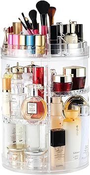 Boxalls Makeup Organiser Rotating Plus Size 8 Layer Large Capacity 360 Degree Cosmetics Organiser Spinning Stand Clear Skincare Makeup Carousel - Image 1