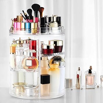 Boxalls Makeup Organiser Rotating Plus Size 8 Layer Large Capacity 360 Degree Cosmetics Organiser Spinning Stand Clear Skincare Makeup Carousel - Image 2