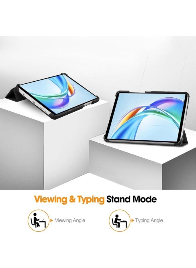 VKL Leather Case Compatible with Honor Pad X7 8.7 Inch 2025, Lightweight Hard Shell Folio Slim Protective Cover with Multi-Angle Stand and Auto Wake/Sleep Up (Black) - Image 4